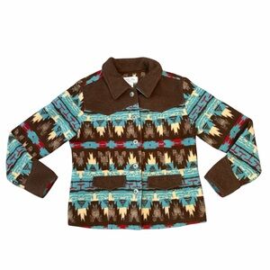 Tasha Polizzi Jacket Vintage Aztec Southwestern Print Fleece Medium